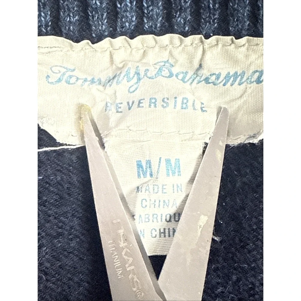 Tommy Bahama‎ Men's Reversible Cashmere Blend Crew Sweater - Ocean Deep M